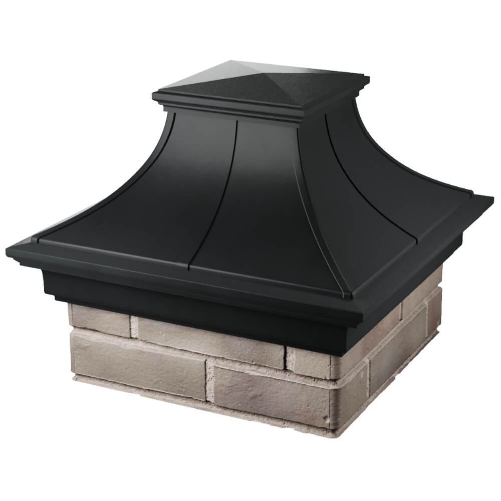 Колпак Zking Монблан Премиум Черный на столб 1.5х1.5 кирпича (385х385мм) в Ижевске фото