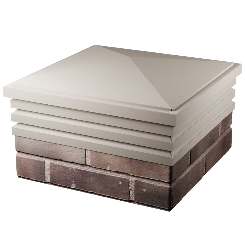 Колпак Zking Бона ХайТек Бежевый на столб 2х2 кирпича (513х513мм) в Ижевске фото