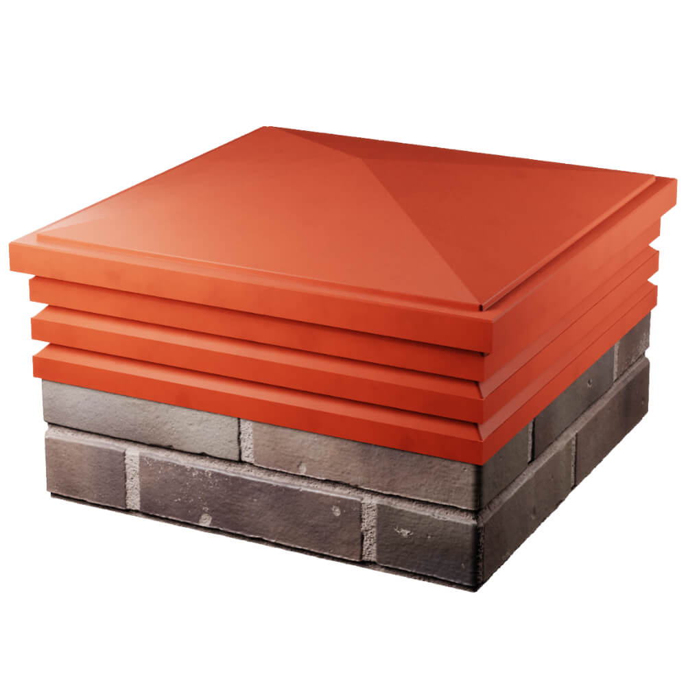 Колпак Zking Бона ХайТек Красный на столб 2х2 кирпича (513х513мм) в Ижевске фото