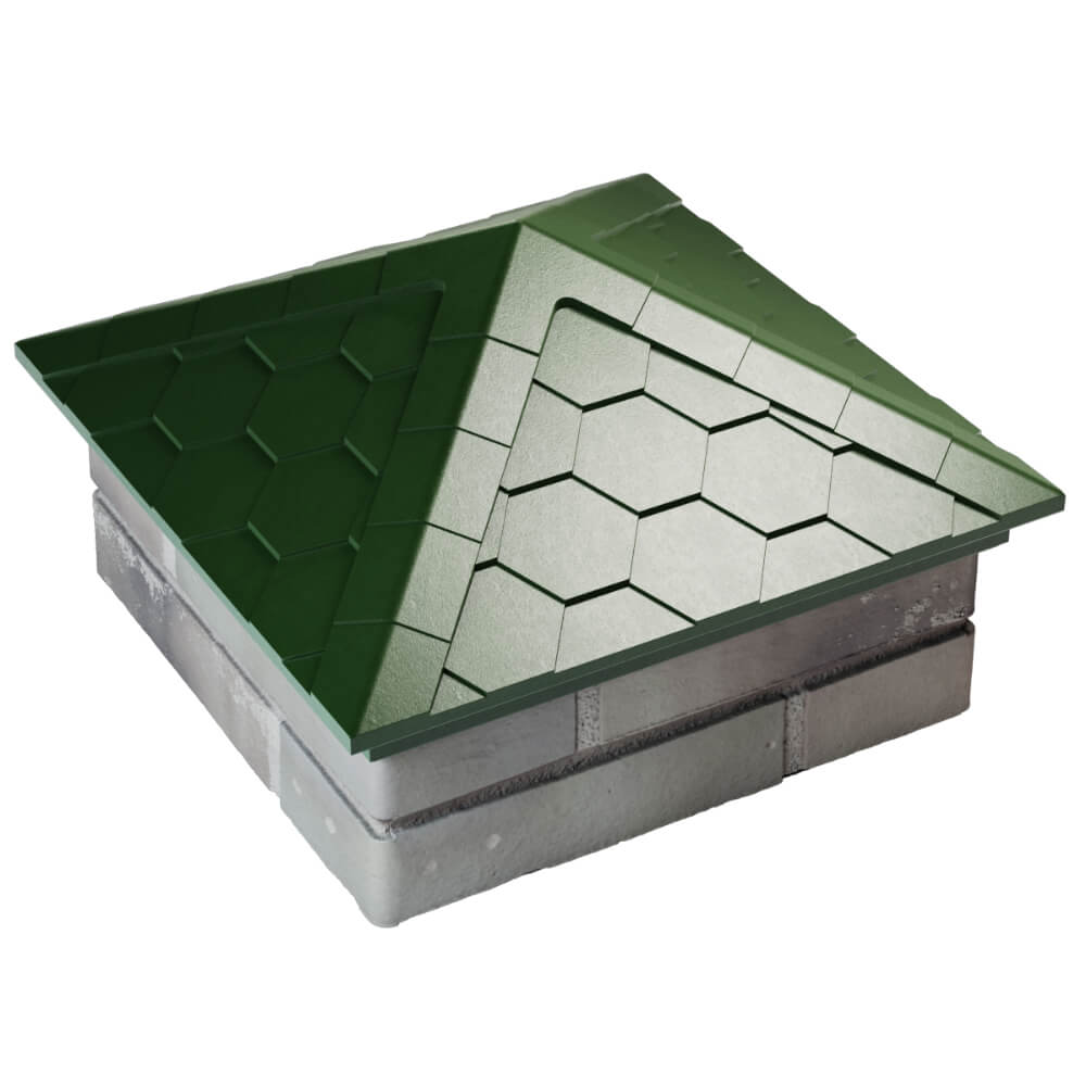 Колпак Zking Эверест Зеленый на столб 1.5х1.5 кирпича (390х390мм) в Ижевске фото