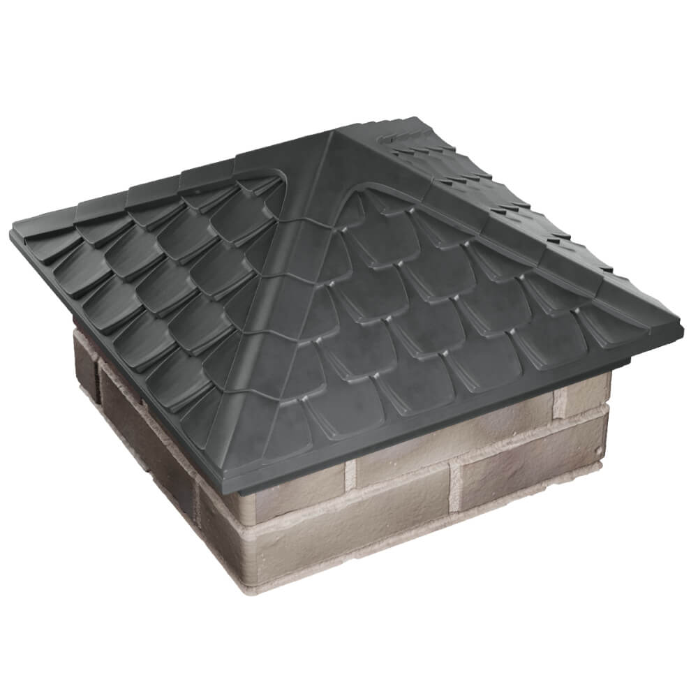 Колпак Zking Эльбрус Серый на столб 1.5х1.5 кирпича (385х385мм) в Ижевске фото