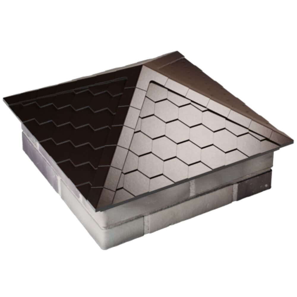 Колпак Zking Эверест Коричневый на столб 2х2 кирпича (535х535мм) Ижевск фото