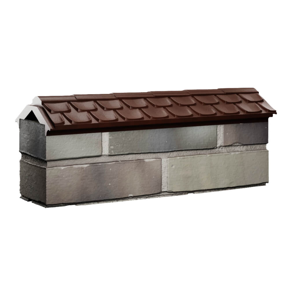 Парапет Zking Эльбрус Коричневый с посадкой на 0.5 кирпича (130мм) Ижевск фото