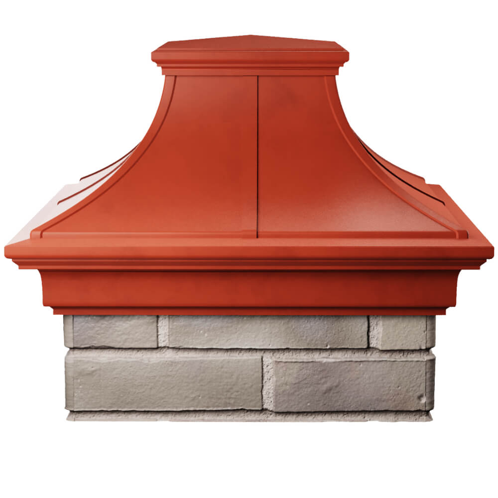 Колпак Zking Монблан Премиум Красный на столб 1.5х1.5 кирпича (385х385мм) Ижевск фото