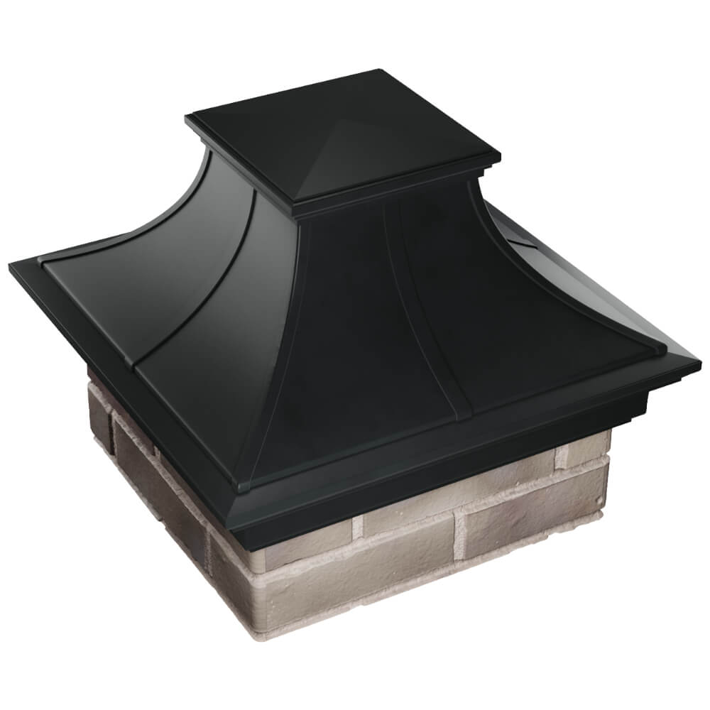 Колпак Zking Монблан Премиум Черный на столб 1.5х1.5 кирпича (385х385мм) в Ижевске фото