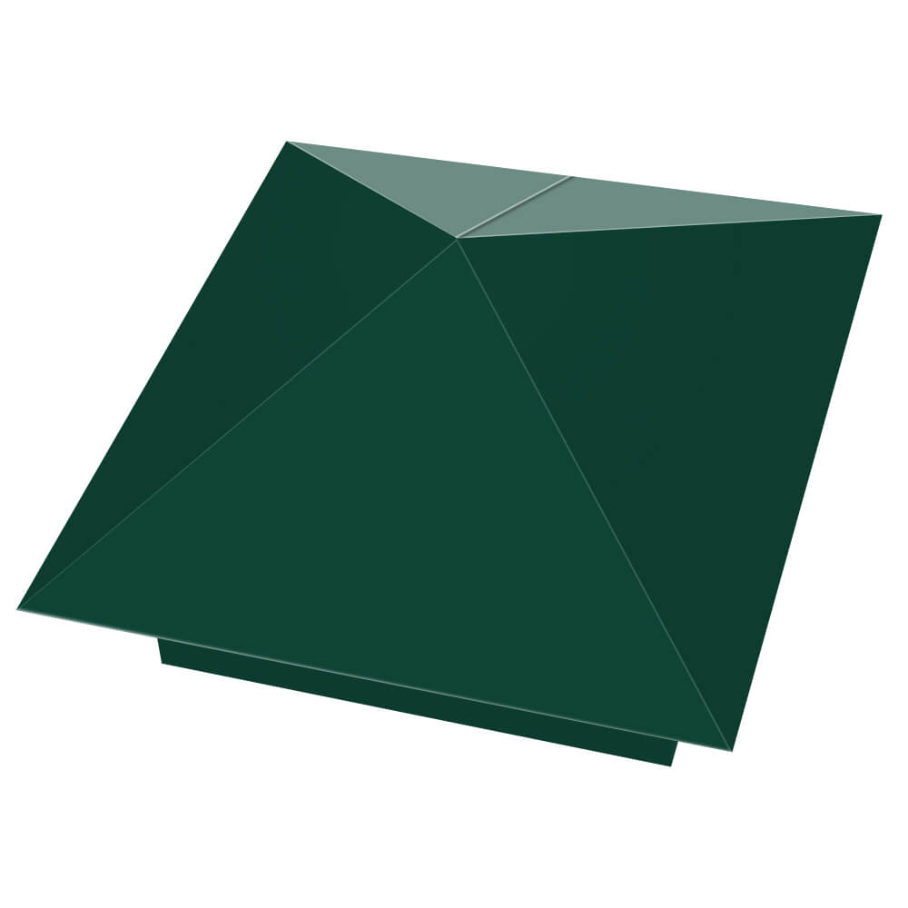 Колпак металлический 390х390мм RAL6005 Зеленый Мох заборный Ижевск фото