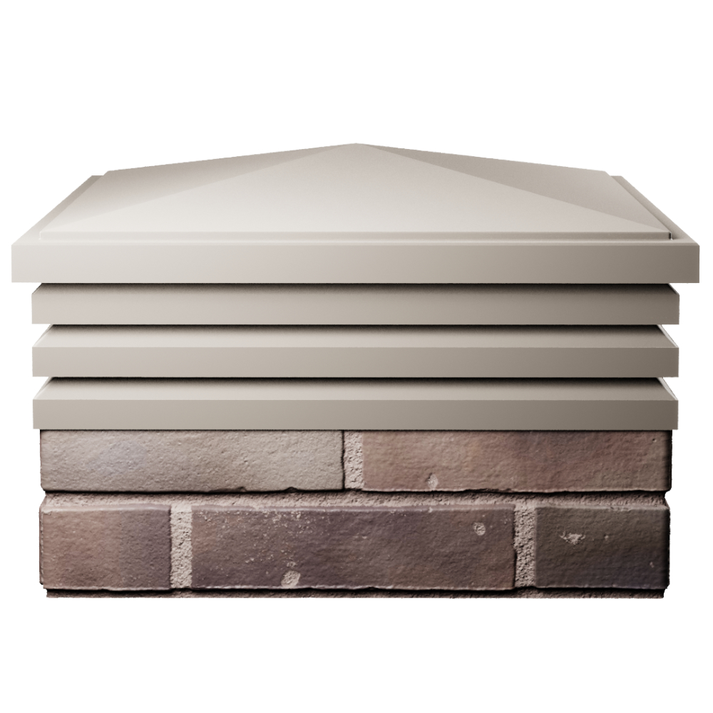 Колпак Zking Бона ХайТек Бежевый на столб 2х2 кирпича (513х513мм) Ижевск фото