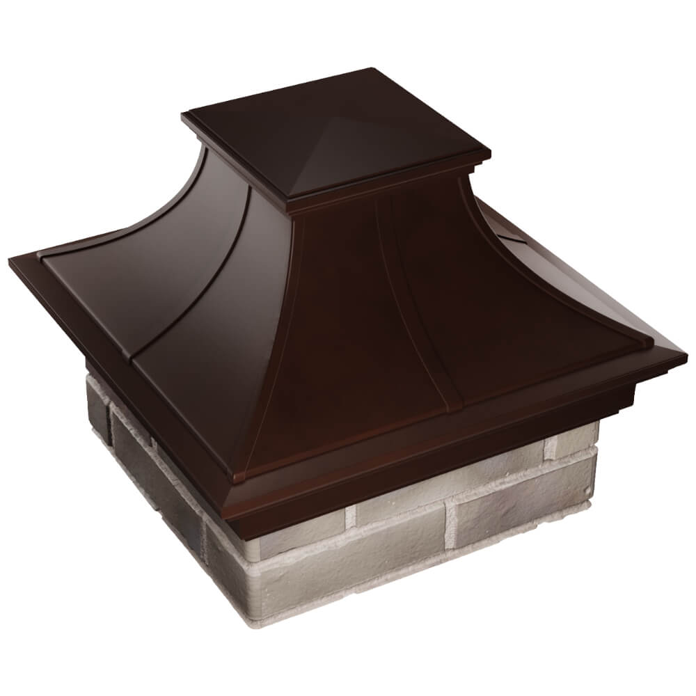 Колпак Zking Монблан Премиум Коричневый на столб 1.5х1.5 кирпича (385х385мм) в Ижевске фото