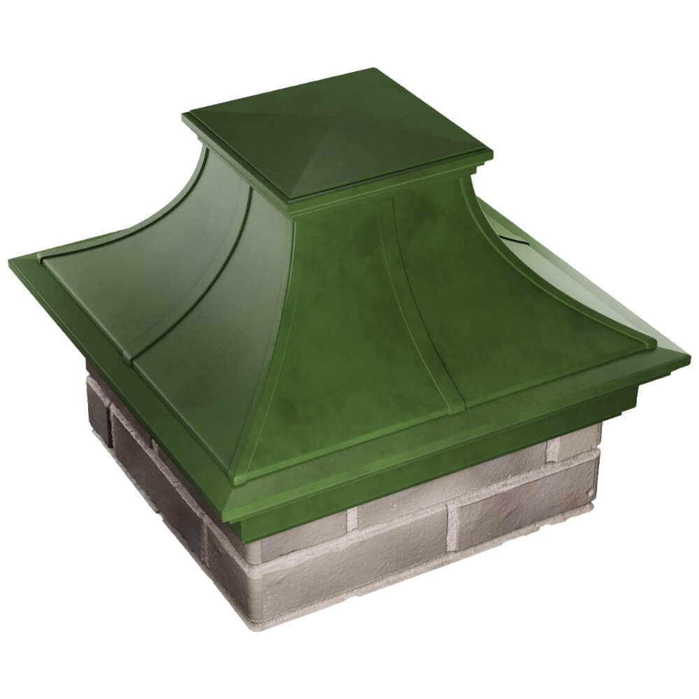 Колпак Zking Монблан Премиум Зеленый на столб 1.5х1.5 кирпича (385х385мм) в Ижевске фото