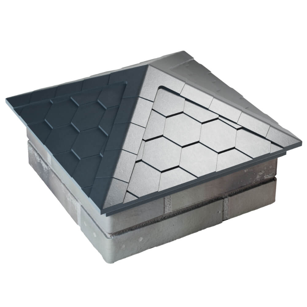 Колпак Zking Эверест Серый на столб 1.5х1.5 кирпича (390х390мм) в Ижевске фото