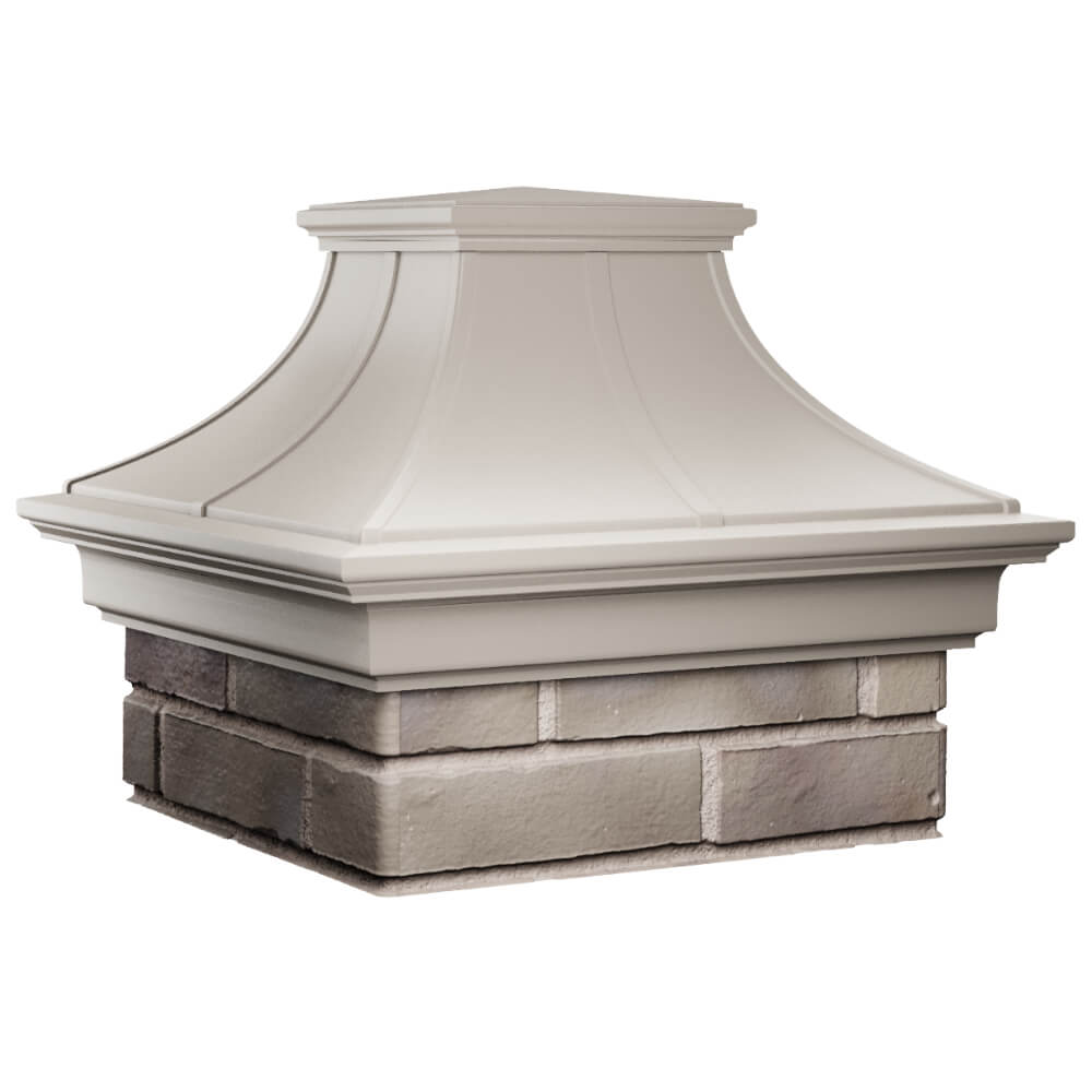 Колпак Zking Монблан Премиум Бежевый на столб 1.5х1.5 кирпича (385х385мм) в Ижевске фото