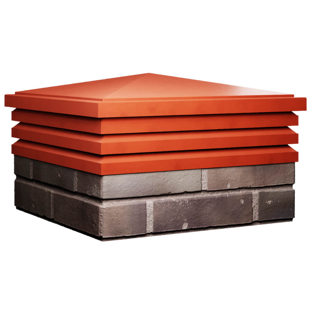 Колпак Zking Бона ХайТек Красный на столб 2х2 кирпича (513х513мм) в Ижевске фото