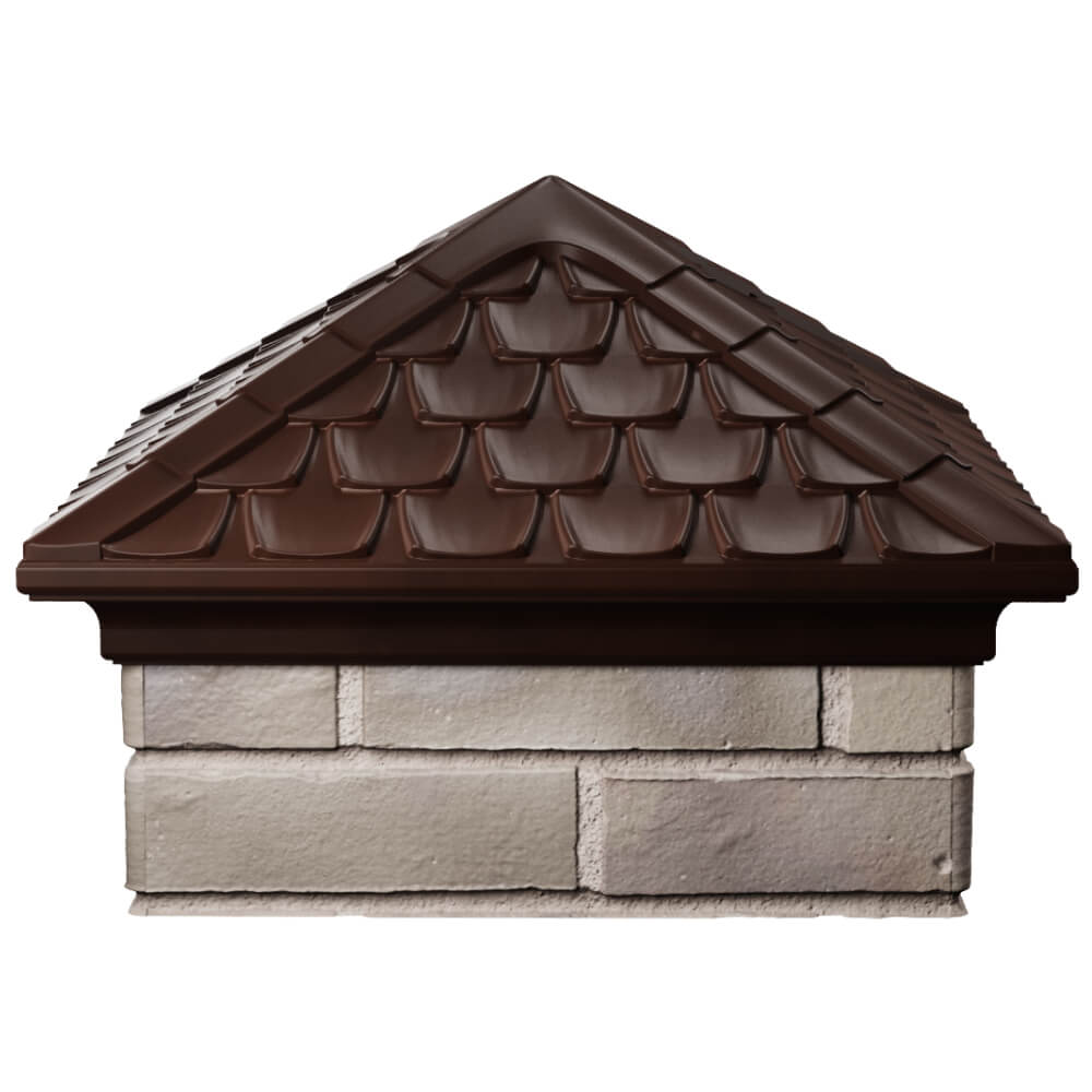 Колпак Zking Эльбрус Коричневый на столб 1.5х1.5 кирпича (385х385мм) Ижевск фото