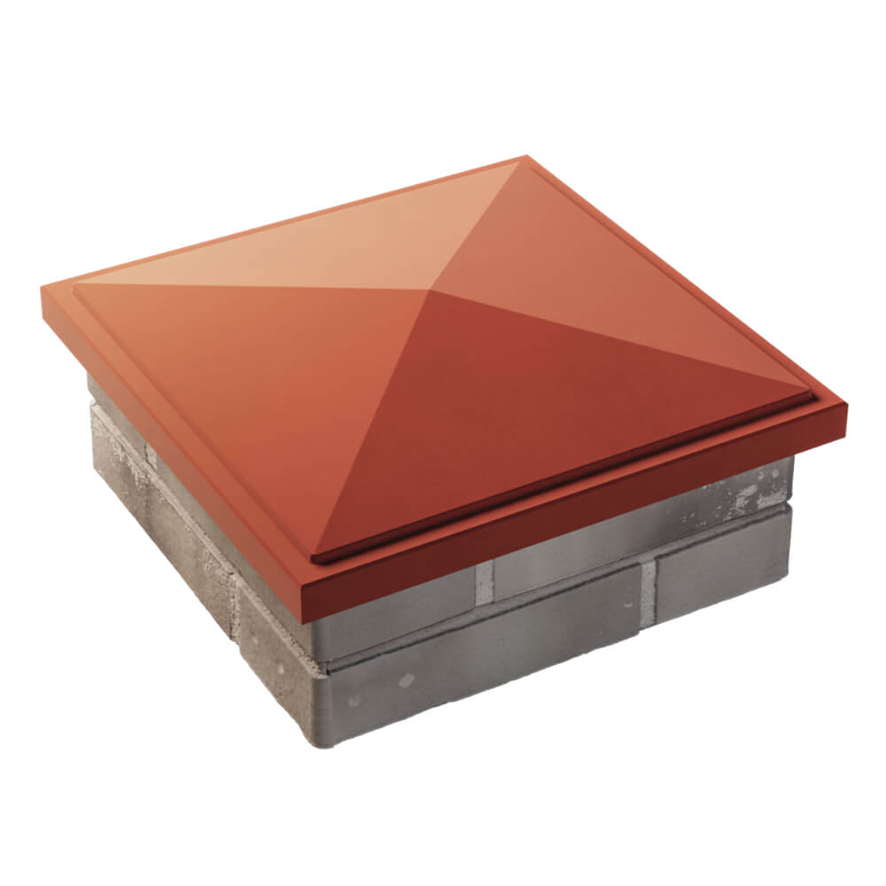 Колпак Zking БонаМоно Красный на столб 1.5х1.5 кирпича (385х385, 400х400мм) в Ижевске фото