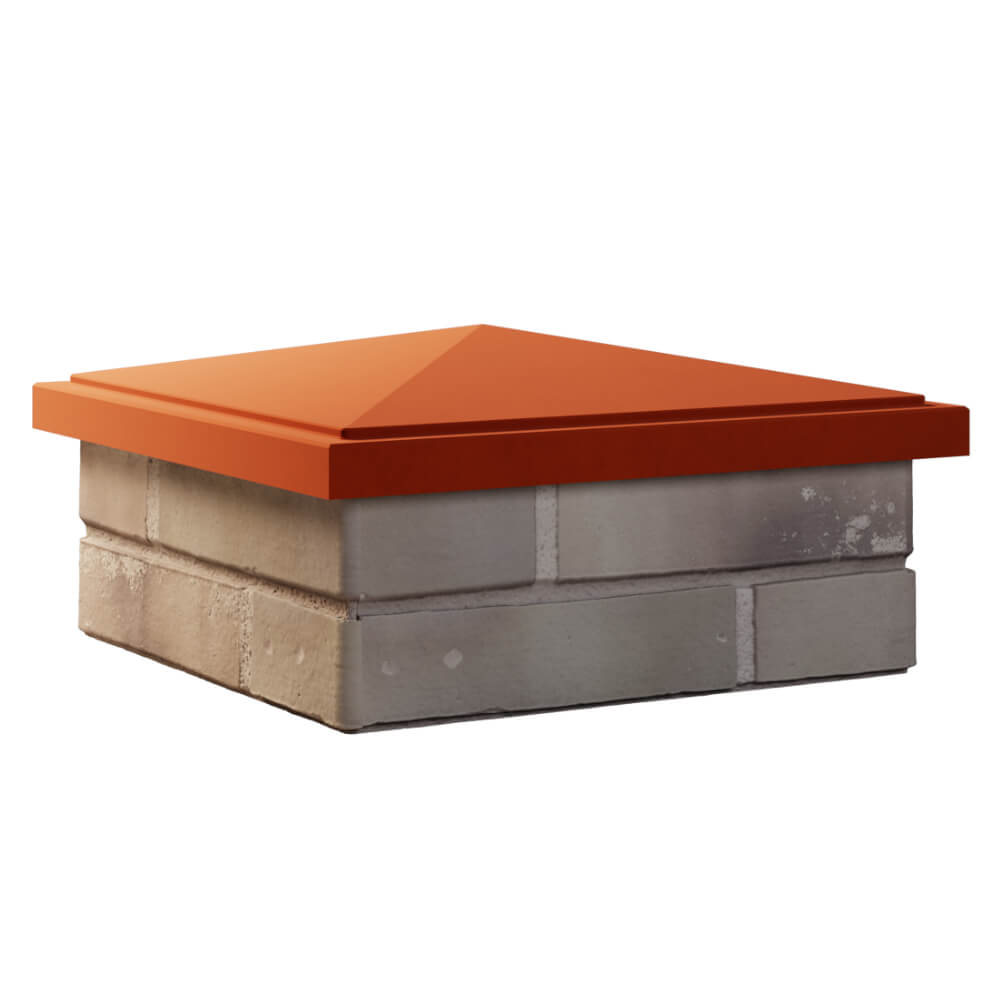 Колпак Zking БонаМоно Красный на столб 1.5х1.5 кирпича (385х385, 400х400мм) в Ижевске фото