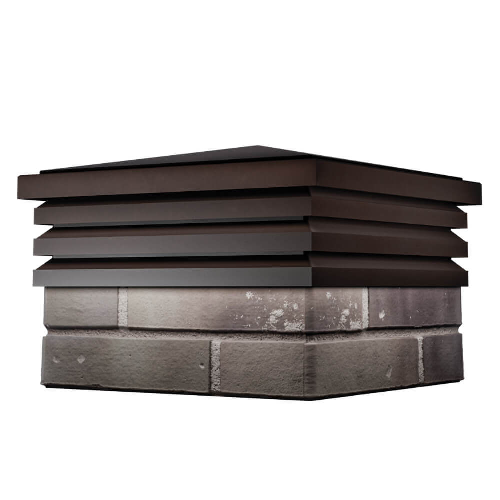 Колпак Zking Бона ХайТек Коричневый на столб 1.5х1.5 кирпича (385х385мм) в Ижевске фото