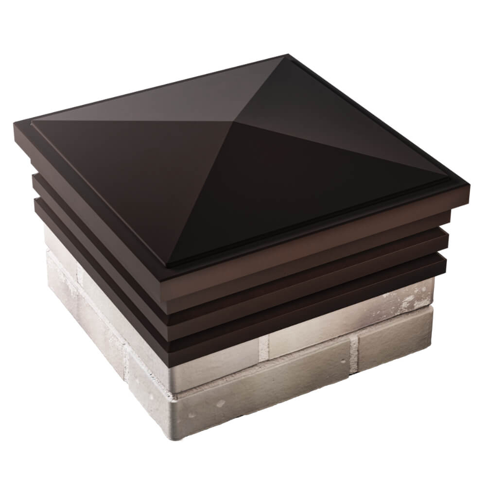 Колпак Zking Бона ХайТек Коричневый на столб 1.5х1.5 кирпича (385х385мм) в Ижевске фото