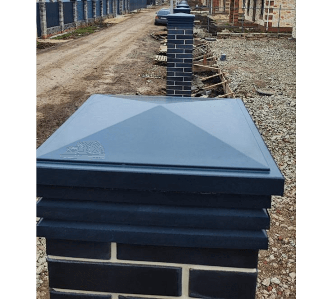 Колпак Zking Бона ХайТек Серый на столб 1.5х1.5 кирпича (385х385мм)