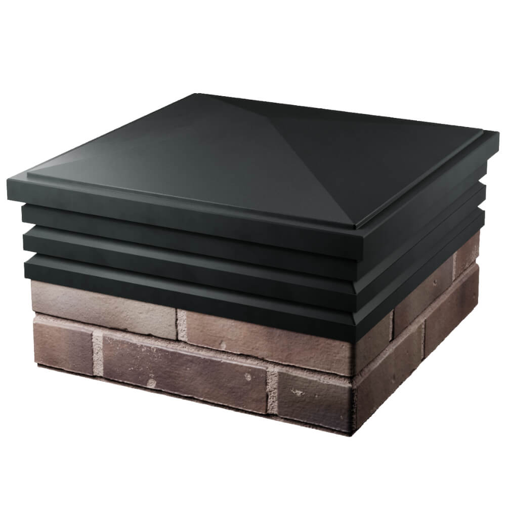 Колпак Zking Бона ХайТек Черный на столб 2х2 кирпича (513х513мм) в Ижевске фото