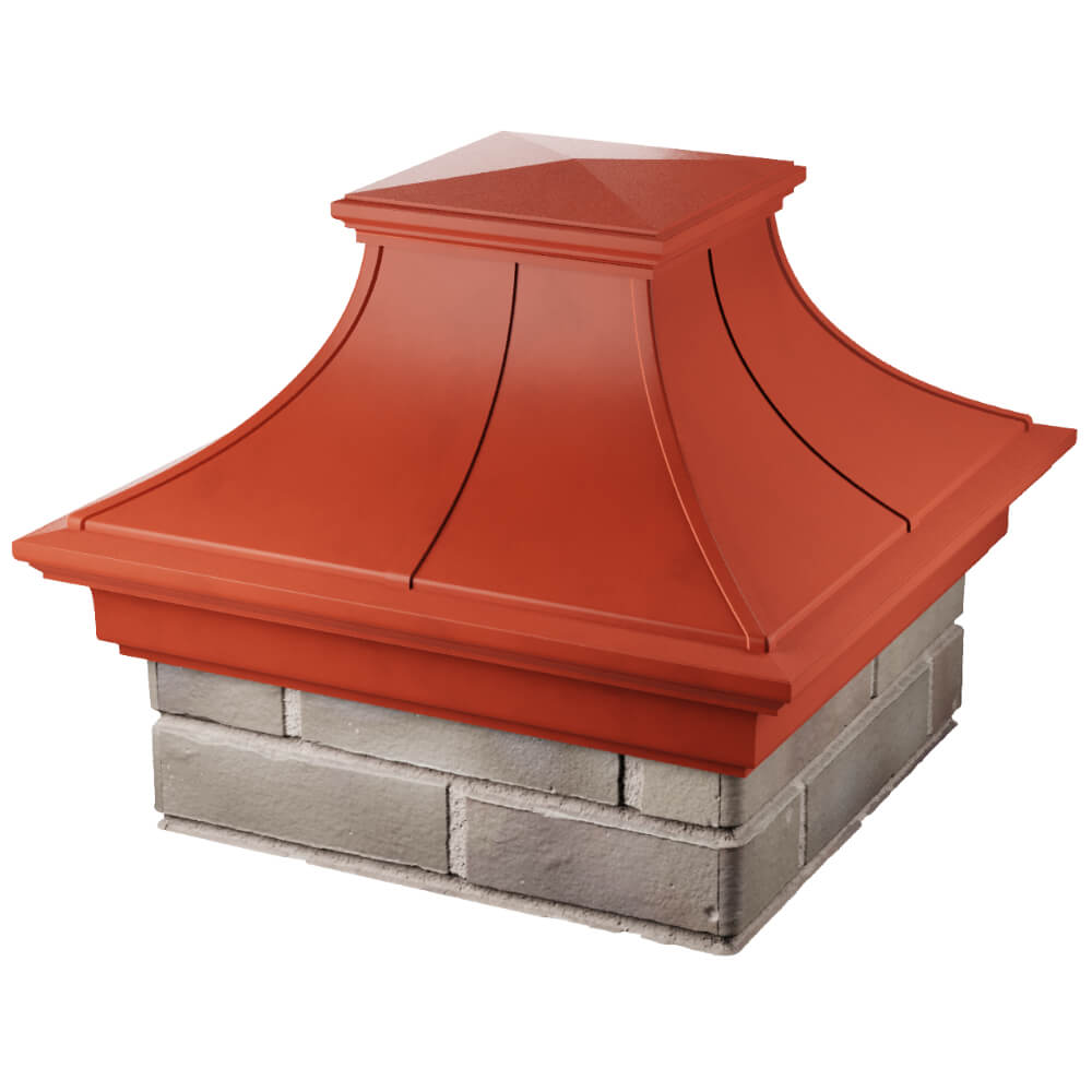 Колпак Zking Монблан Премиум Красный на столб 1.5х1.5 кирпича (385х385мм) в Ижевске фото