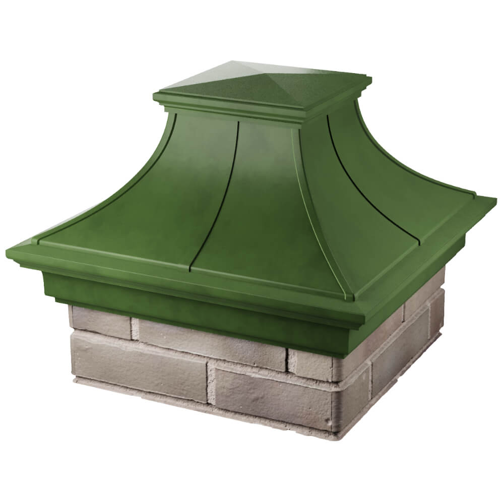 Колпак Zking Монблан Премиум Зеленый на столб 1.5х1.5 кирпича (385х385мм) в Ижевске фото