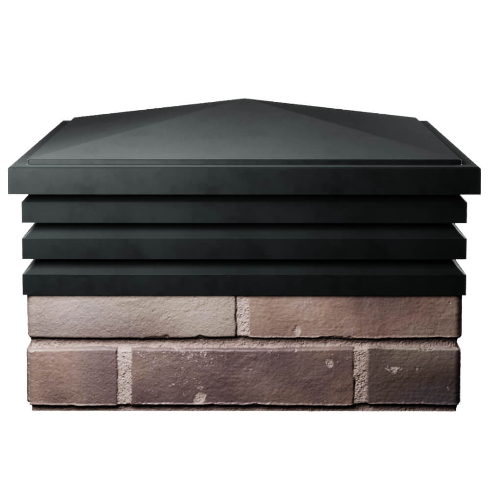 Колпак Zking Бона ХайТек Черный на столб 2х2 кирпича (513х513мм) Ижевск фото