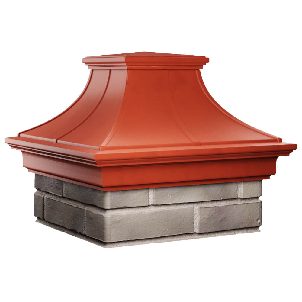 Колпак Zking Монблан Премиум Красный на столб 1.5х1.5 кирпича (385х385мм) в Ижевске фото