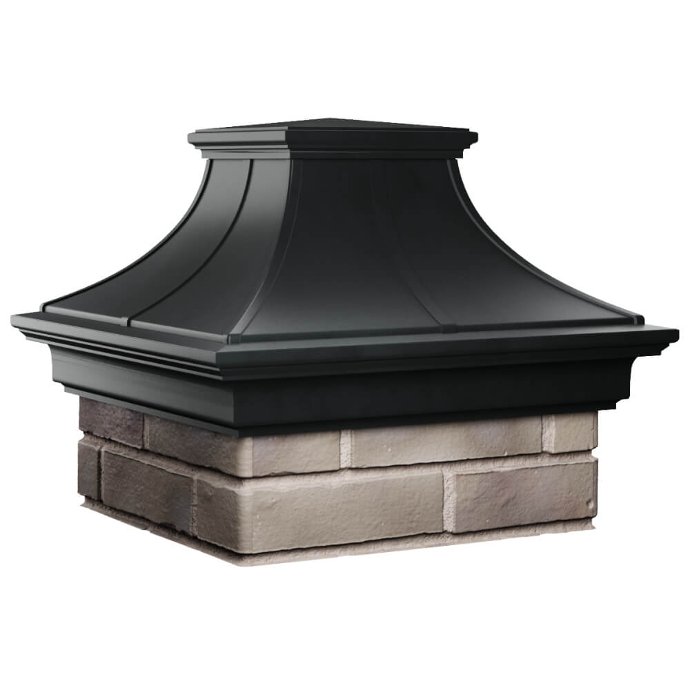 Колпак Zking Монблан Премиум Черный на столб 1.5х1.5 кирпича (385х385мм) в Ижевске фото