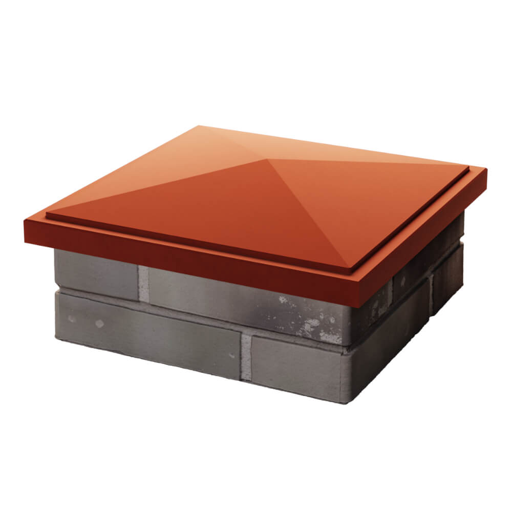 Колпак Zking БонаМоно Красный на столб 1.5х1.5 кирпича (385х385, 400х400мм) в Ижевске фото