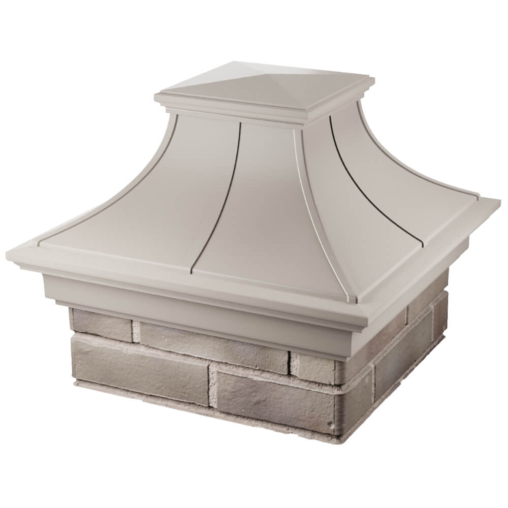 Колпак Zking Монблан Премиум Бежевый на столб 1.5х1.5 кирпича (385х385мм) в Ижевске фото