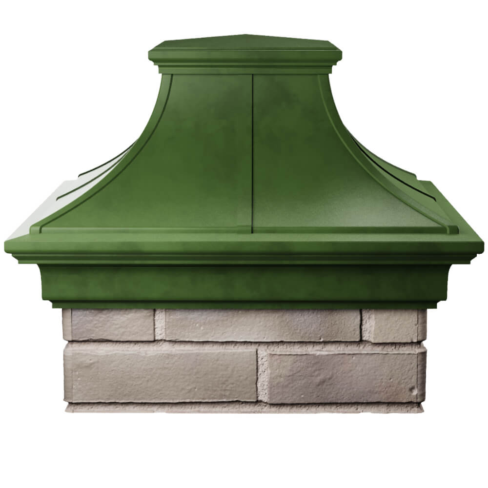 Колпак Zking Монблан Премиум Зеленый на столб 1.5х1.5 кирпича (385х385мм) Ижевск фото