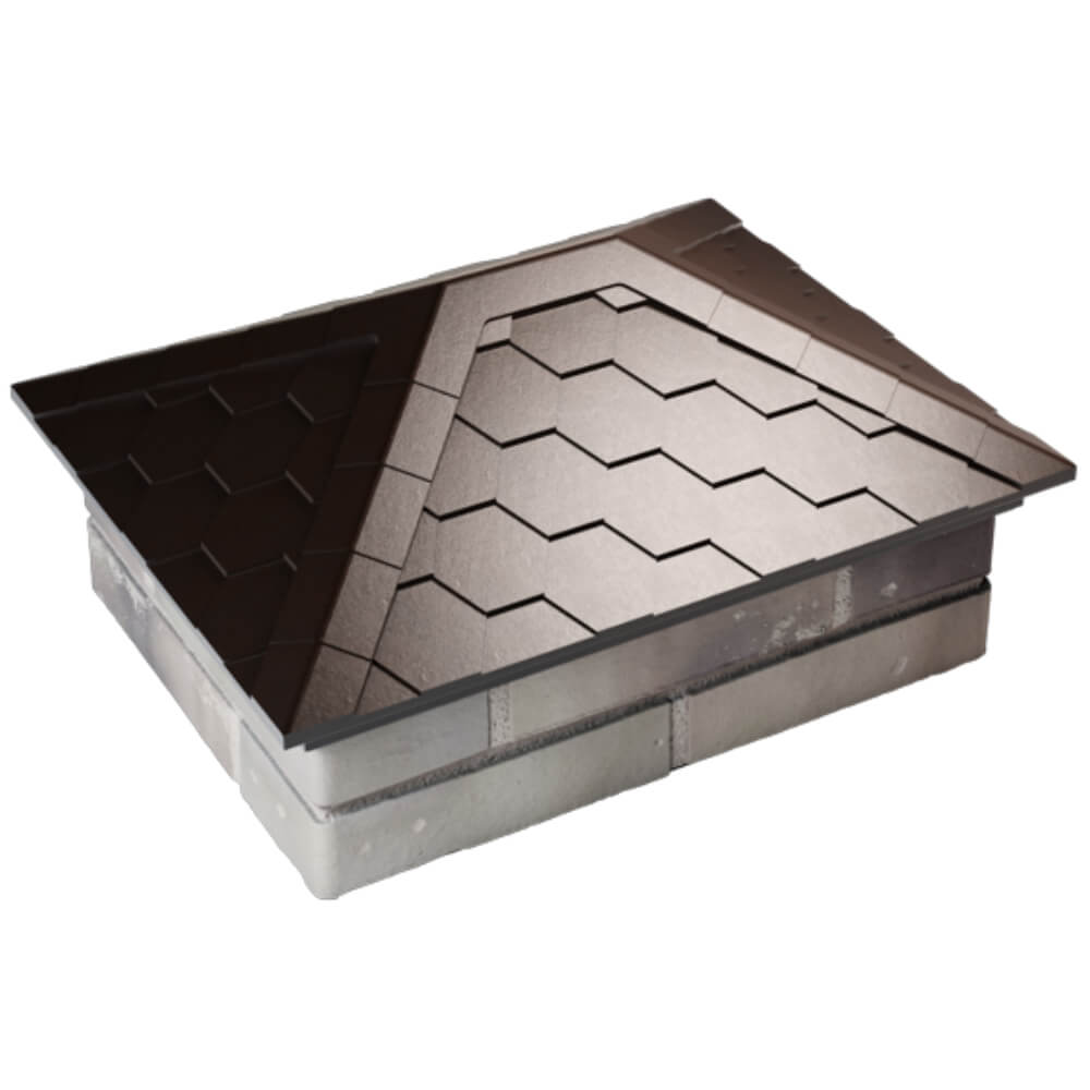 Колпак Zking Эверест Коричневый на столб 2х1.5 кирпича (520х390мм) Ижевск фото