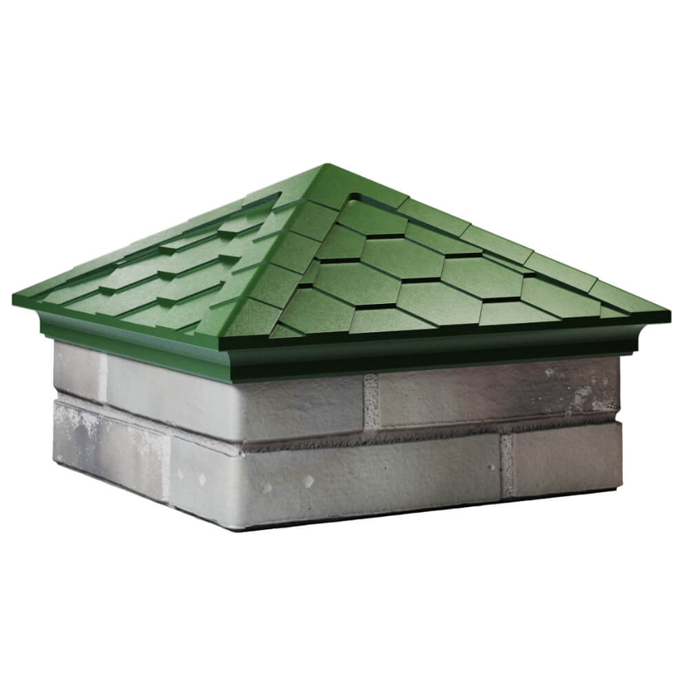 Колпак Zking Эверест Зеленый на столб 1.5х1.5 кирпича (390х390мм) в Ижевске фото