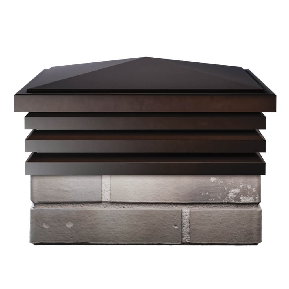 Колпак Zking Бона ХайТек Коричневый на столб 1.5х1.5 кирпича (385х385мм) Ижевск фото