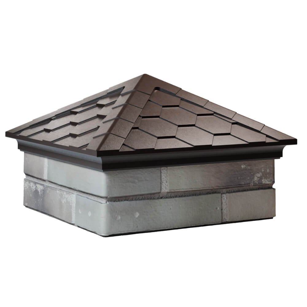 Колпак Zking Эверест Коричневый на столб 1.5х1.5 кирпича (390х390мм) в Ижевске фото