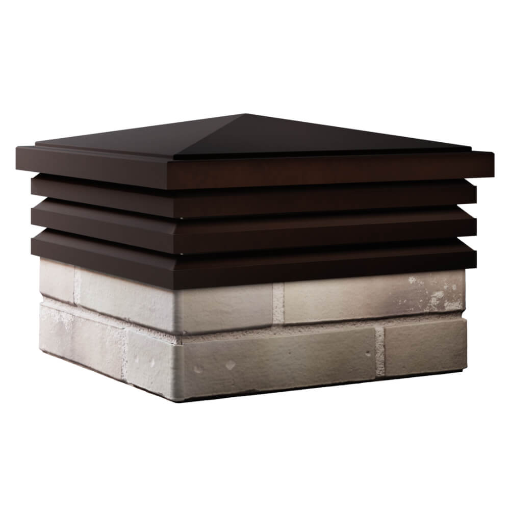 Колпак Zking Бона ХайТек Коричневый на столб 1.5х1.5 кирпича (385х385мм) в Ижевске фото